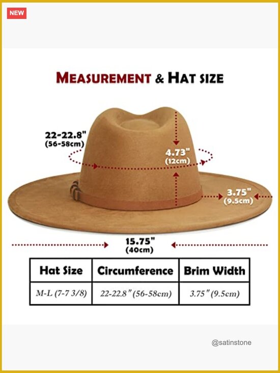 Big Wide Brim Fedora Hat - Felt Panama Rancher Hat with Adjustable Strap main image 4